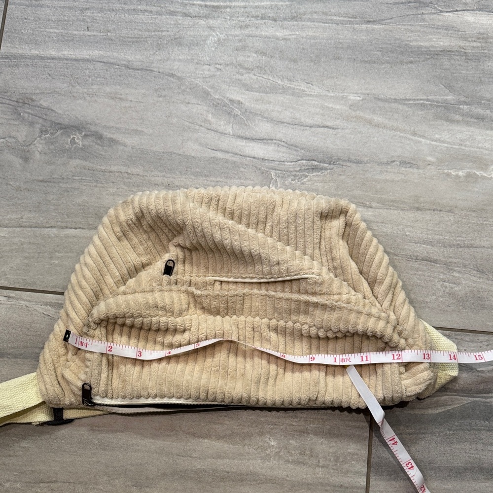 XXL Beige Corduroy Fanny Pack